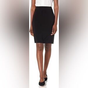 Ann Klein Black Skirt Womens 10 Pencil Knee Length Stretch Business Work Office